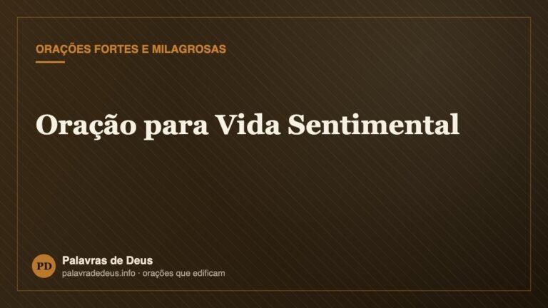 Oração para Vida Sentimental