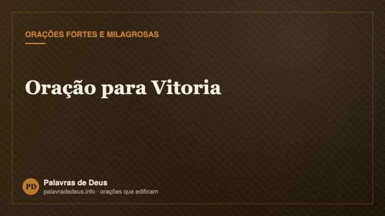 Oração para Vitoria