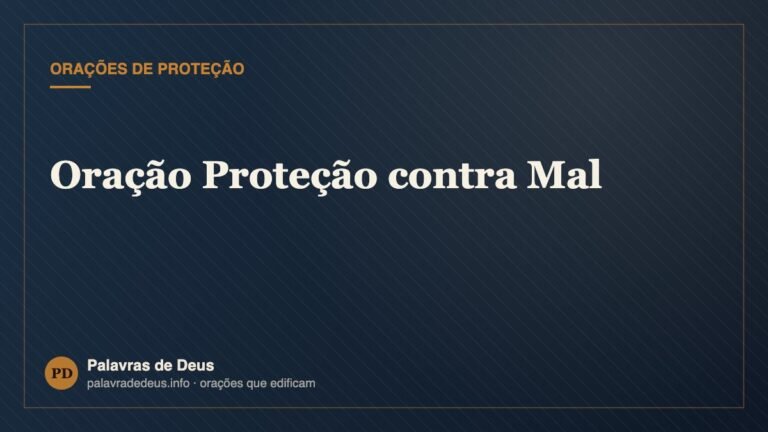 Oração Proteção contra Mal